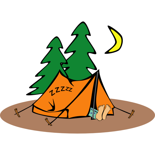 Sleeping in a tent