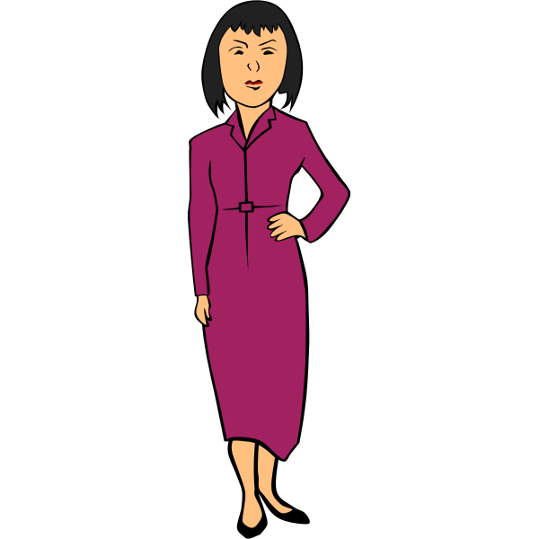 Woman in a purple dress vector graphics