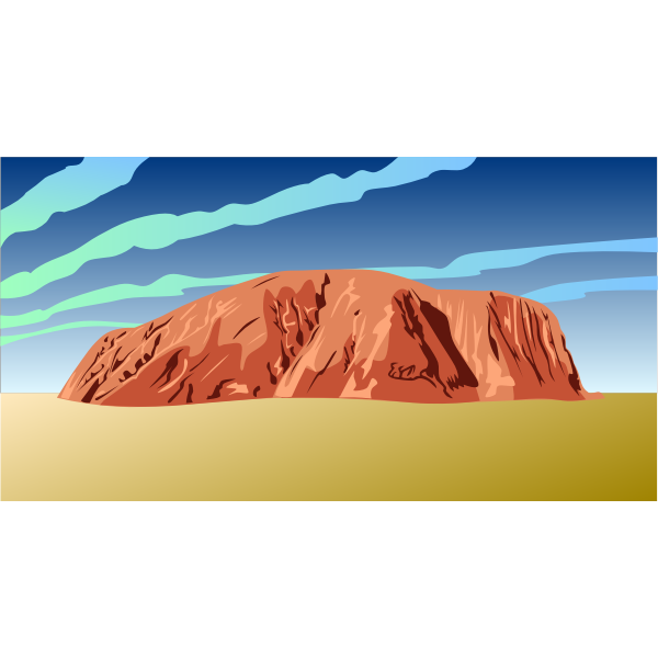 Ayers Rock vector drawing