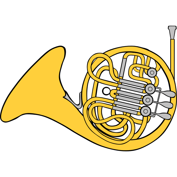 French horn vector clip art