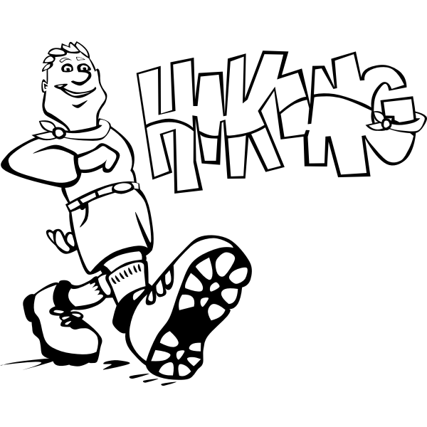 Hiking guy vector drawing