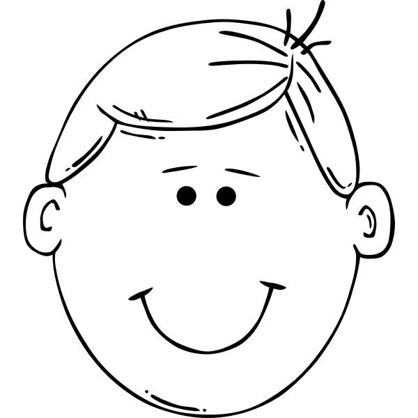 Young boy smiling outline vector image