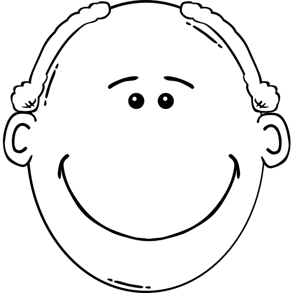 Balding man smiling outline vector image