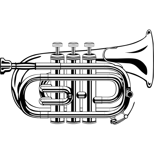 Vector illustration of pocket trumpet