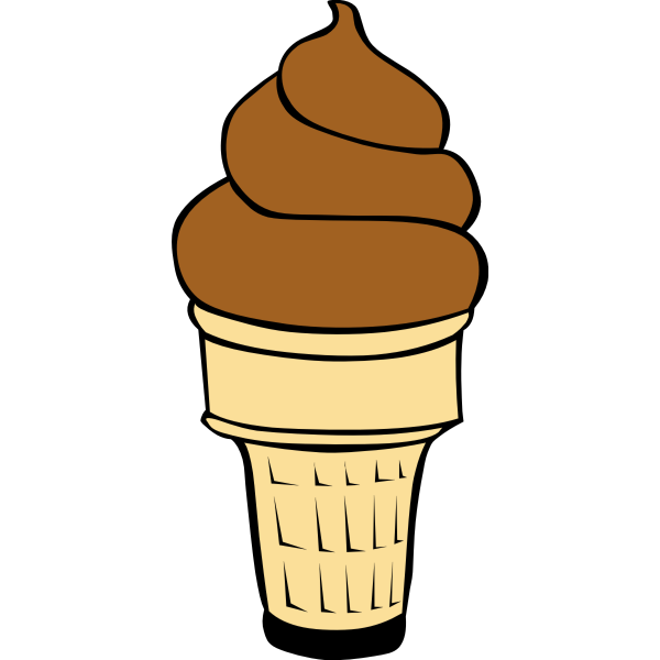 Chocolate ice cream in cone vector image