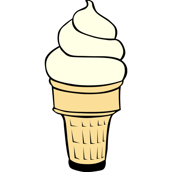 Vanilla ice cream in cone vector image