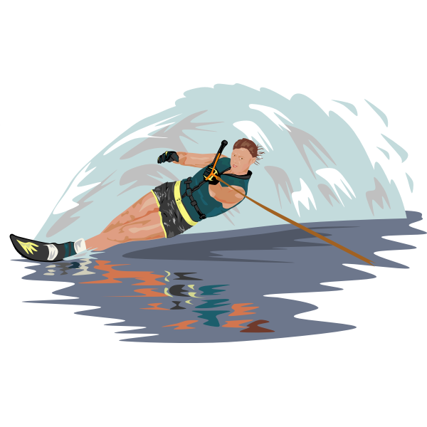 Vector image of water skier