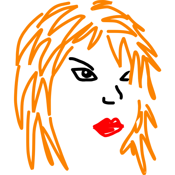 Vector image of girl with ginger hair