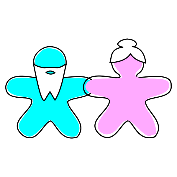 Vector drawing of gingerbread figures