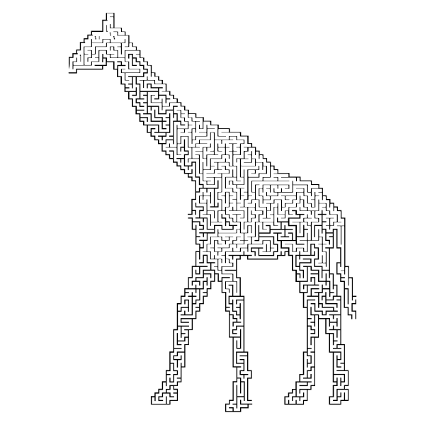 Giraffe Landscape Silhouette Minus Landscape Maze