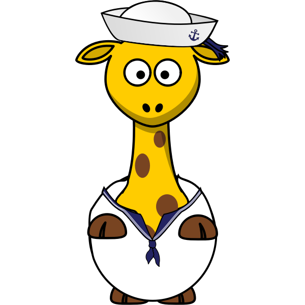 Vector drawing of sailor giraffe