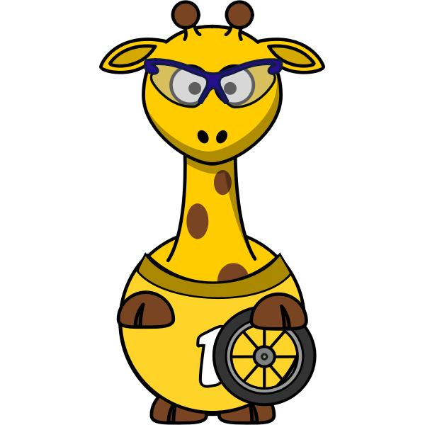 Vector image of cyclist giraffe