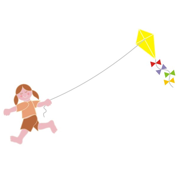 Girl flying kite