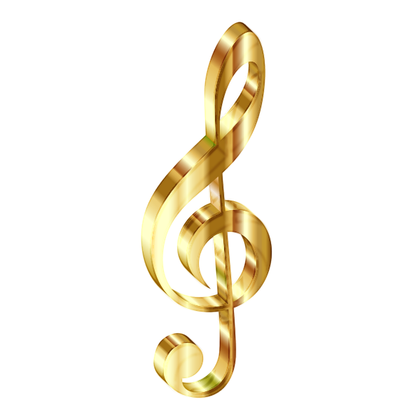 Gold 3D Clef Enhanced No Background