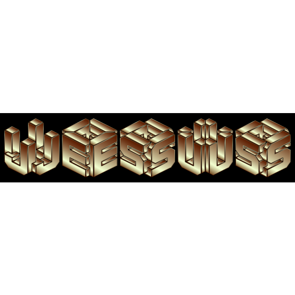 Gold 3D Isometric Jesus Typography 2