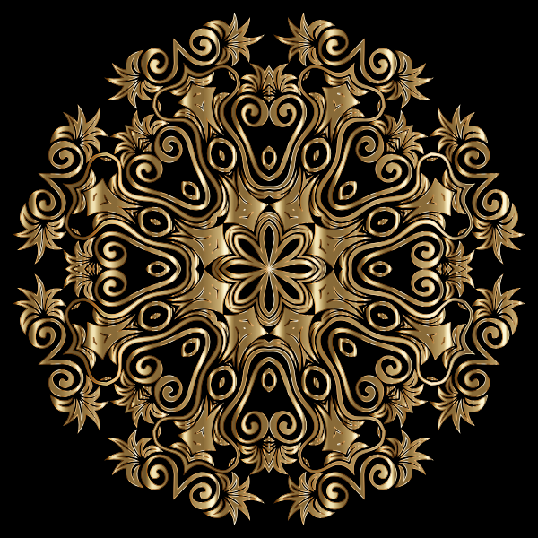 Gold Floral Flourish Motif Design