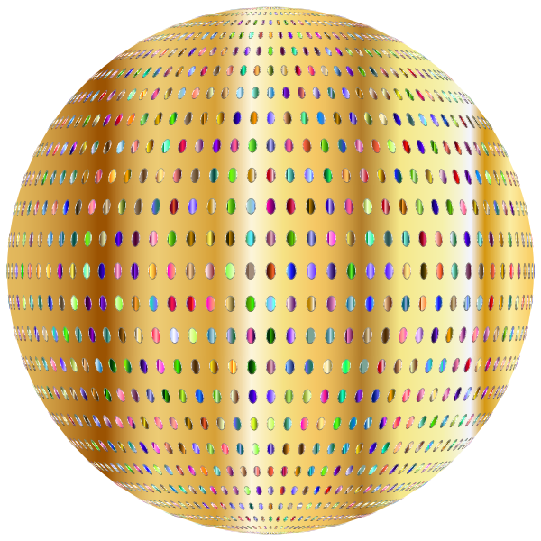 Gold Polka Dots Sphere Variation 2