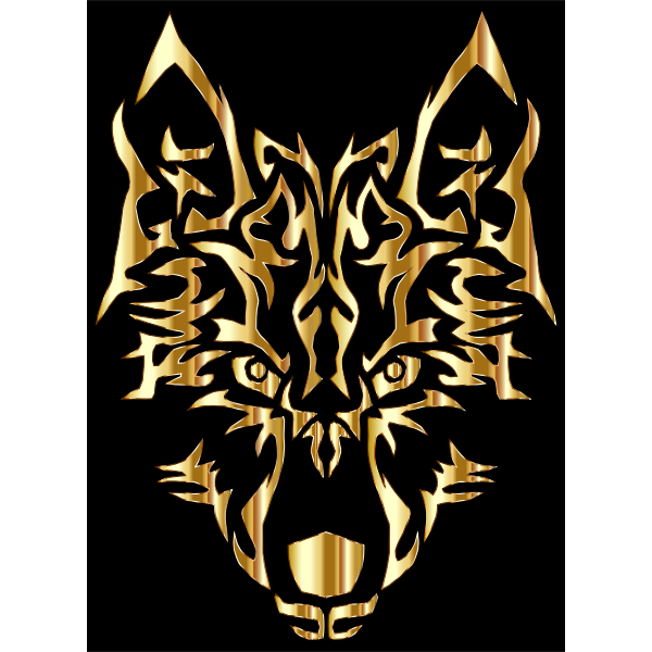 Gold Symmetric Tribal Wolf