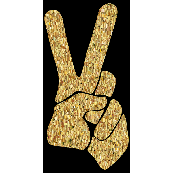 Gold Tiled Peace Sign Silhouette Smoothed Variation 2