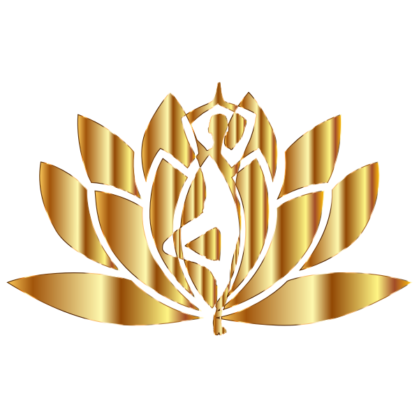 Gold Yoga Lotus No Background