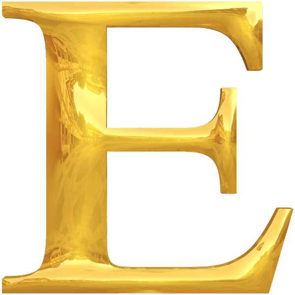 Golden letter E