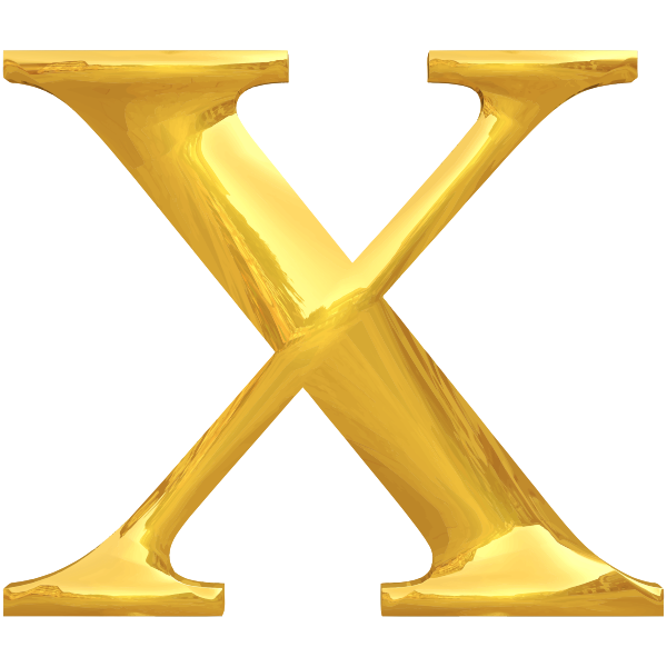 Golden letter X