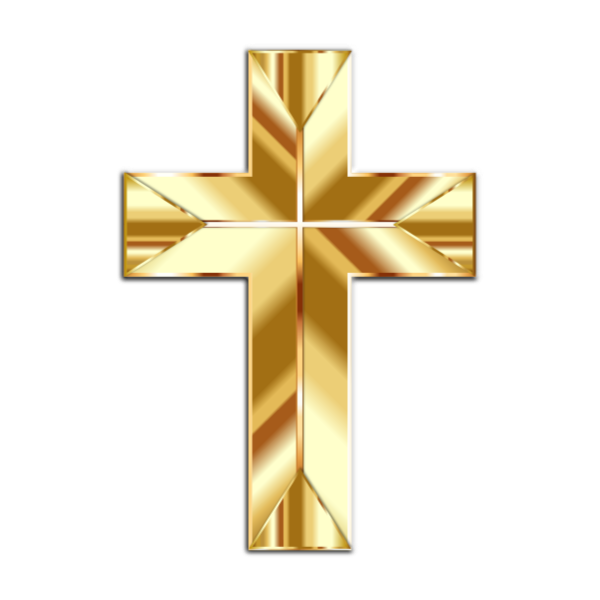 Vector clip art of gold cross