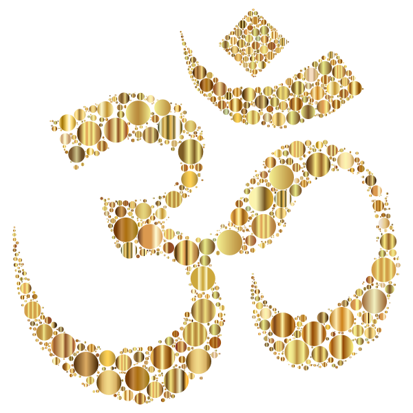 Golden Om Symbol Circles No Background