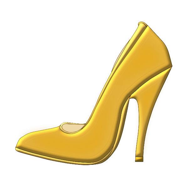 Vector image of golden high heel shoe