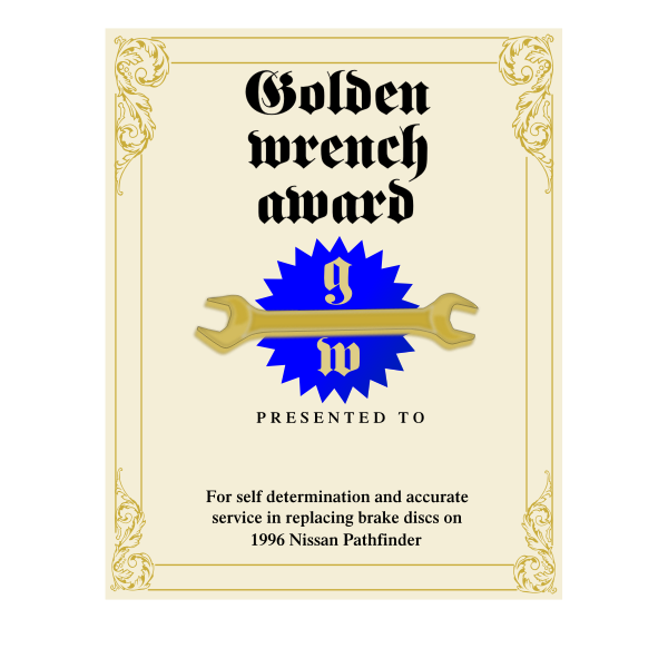 Golden Wrench award