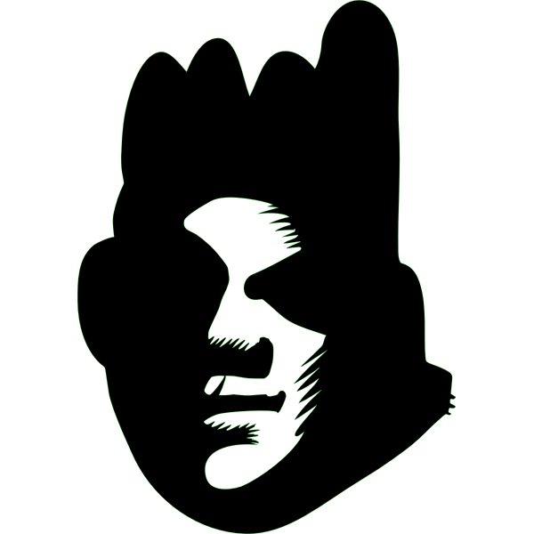 Vector image of black face silhouette