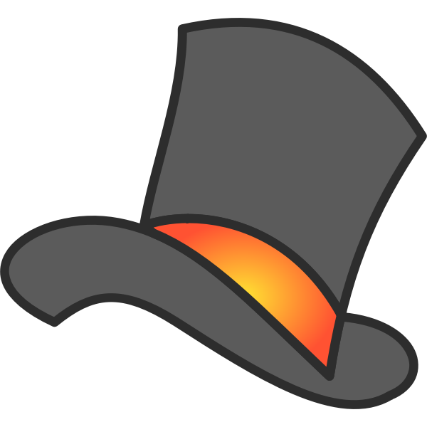 Gray Yellow Orange Top Hat