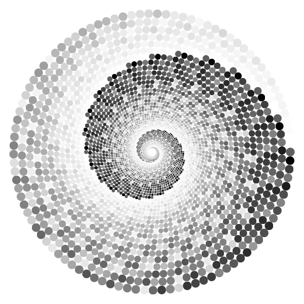 Grayscale Swirling Circles Vortex