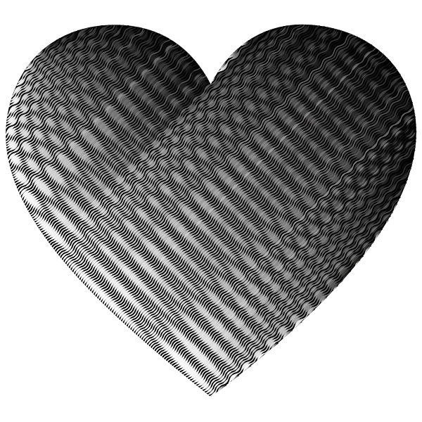 Grayscale Wavy Heart