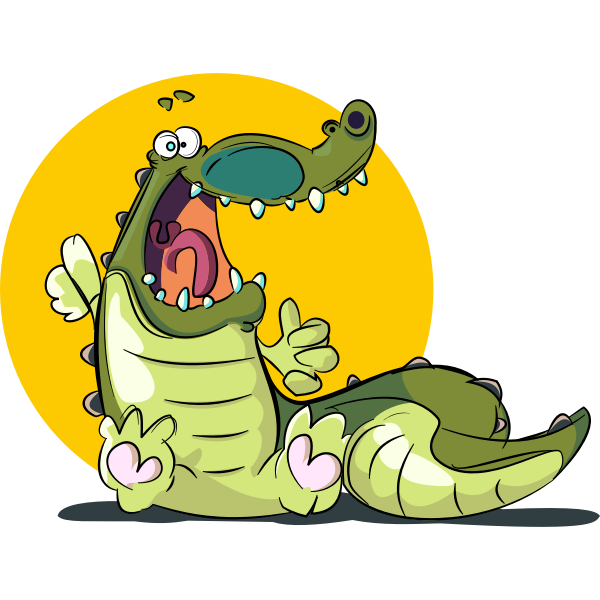 Vector illustration of smiling crocodile drawing