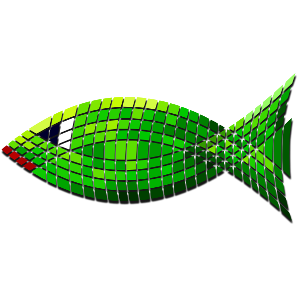 Vector clip art of tiled green fish