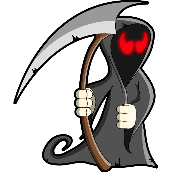 Grey grim reaper vector illustration