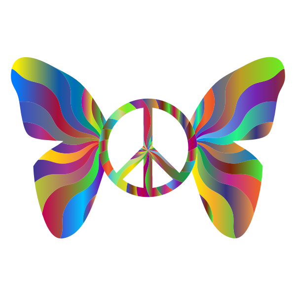 Groovy Peace Sign Butterfly 6