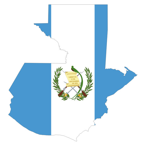 Guatemala map and flag