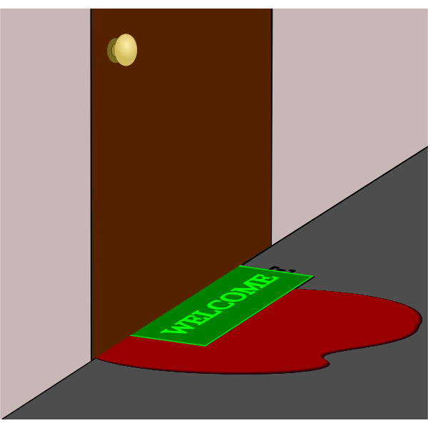 Pool of blood under door vector graphics