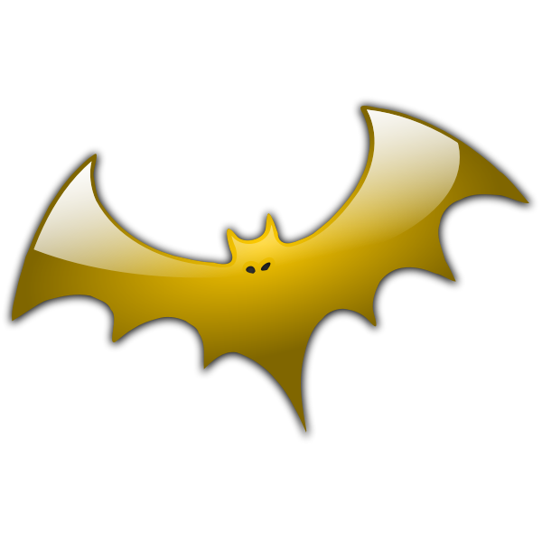 Yellow bat silhouette vector illustration