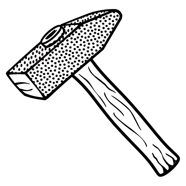 Hammer line art vector image