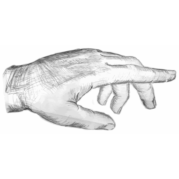 Pencil drawing of a man's hand