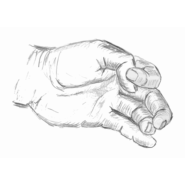 Sketched hand of a man