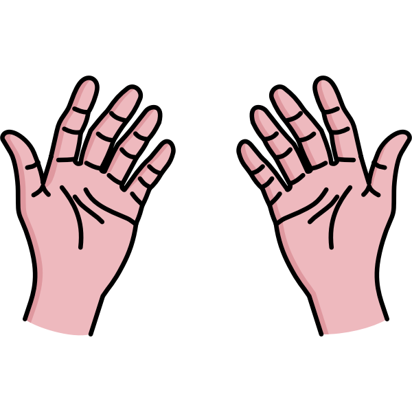 Vector image of open your palms