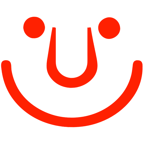 Red cartoon smiley vector image