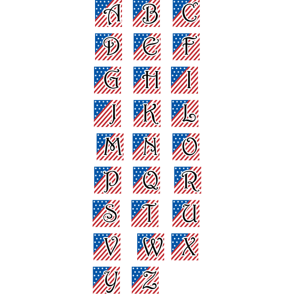 Patriotic alphabet vector image