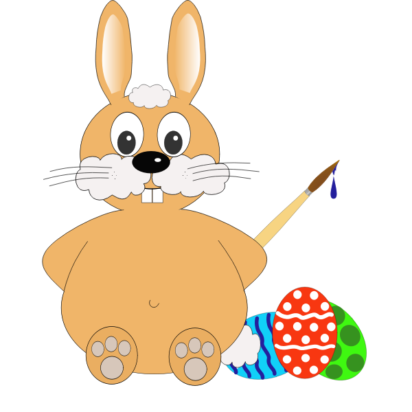 Comic bunny vector drawing