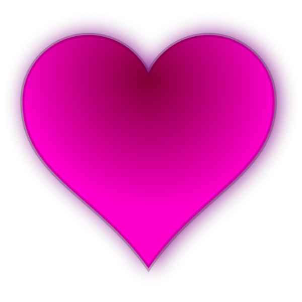 Vector illustration of glowing pink shaded heart