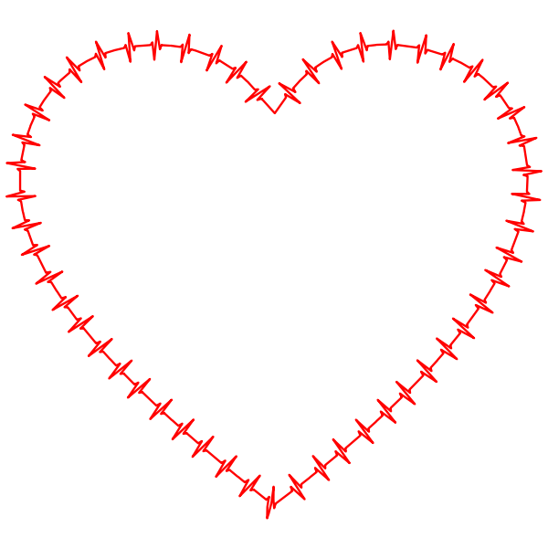 Heart EKG Rhythm Thick